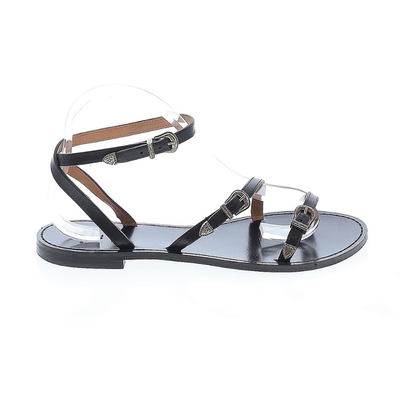 Sézane Roxanne Low Sandals Smooth Black Heritage FR 39 / US 8 - Picture 10 of 14